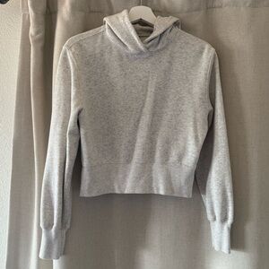 Gray Cropped Hoodie Soft A&F Collection